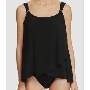 Miraclesuit Razzle Dazzle Underwire Tankini Top Black Size 16 NWT $130